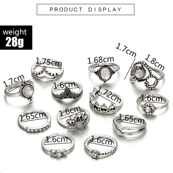 12pcs Vintage Ring Set - Picture 3 of 3